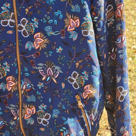 Zara Trafaluc Floral Lightweight Bomber Jacket S - Picture 4 of 8
